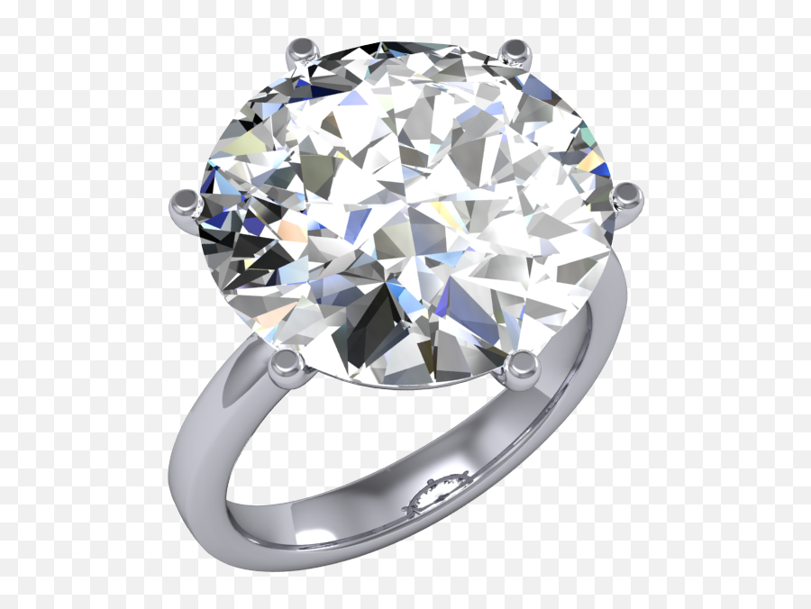Simple Bands Round Huge Diamond Wedding - Solid Png,Wedding Rings Png