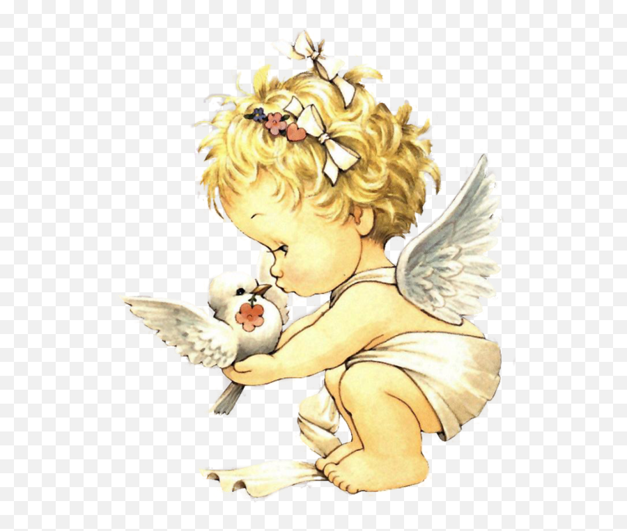 Precious Moments Baby Angel And Dove Of Peace - Baby Angel Baby Angel Png,Baby Angel Png