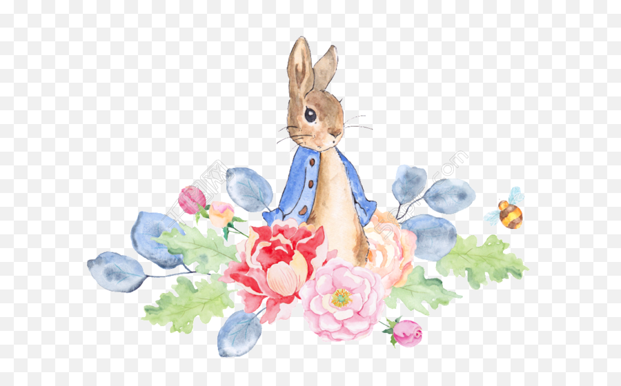 Download Watercolor Flowers Bouquet Png - Peter Rabbit Peter Rabbit Png,Flowers Bouquet Png
