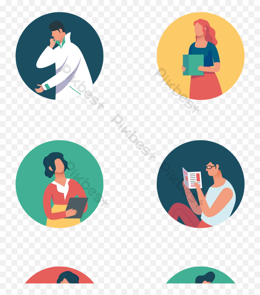 Color Flat Professional Character Icon Ai Free Download - Conversation Png,Character Icon