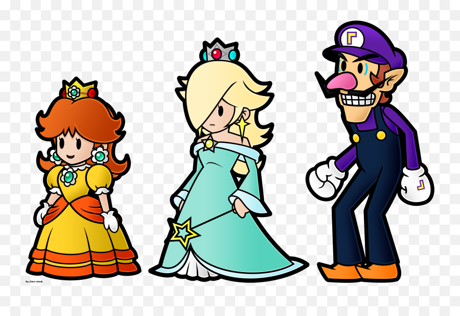 Pmpaper Daisy Rosalina And Waluigi By Chivi - Chivik On Png,Waluigi Transparent