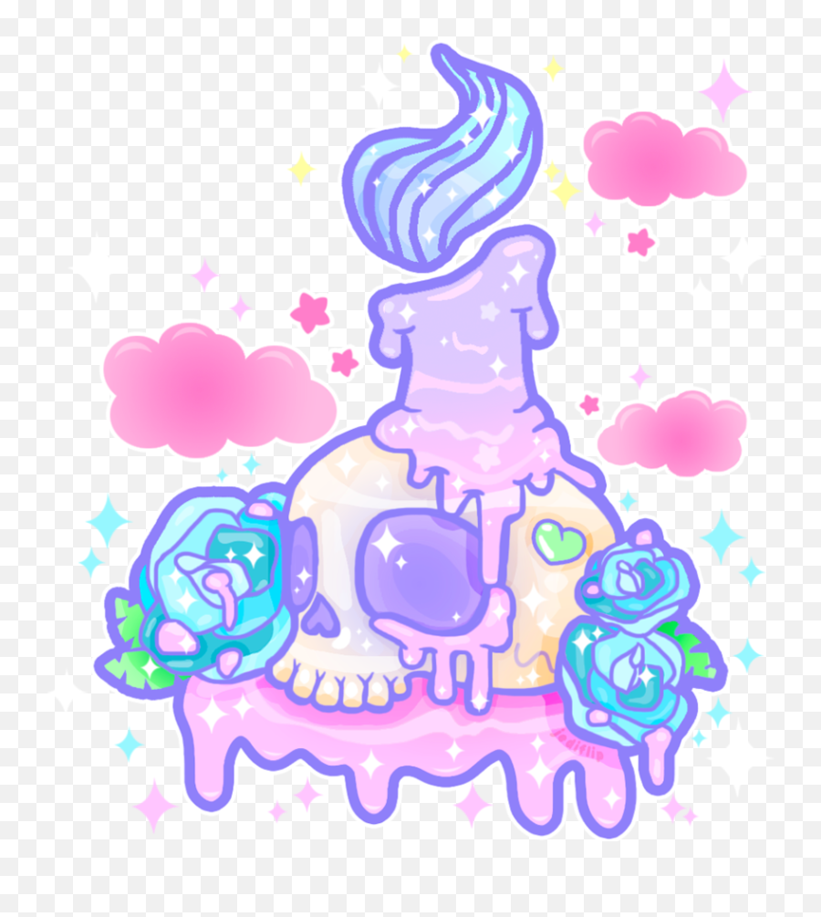 Download Hd Melty Candle Sparkle By Missjediflip - Pastel Cute Pastel Goth Tattoo Png,Sparkle Gif Png
