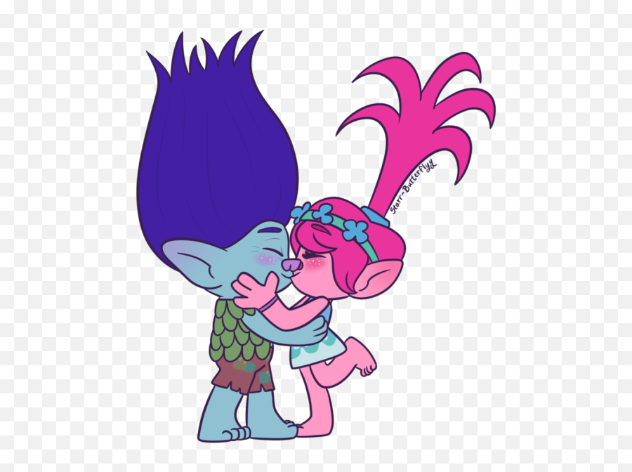 Trolls Kiss Clip Art - Trolls Branch And Poppy Png,Trolls Png