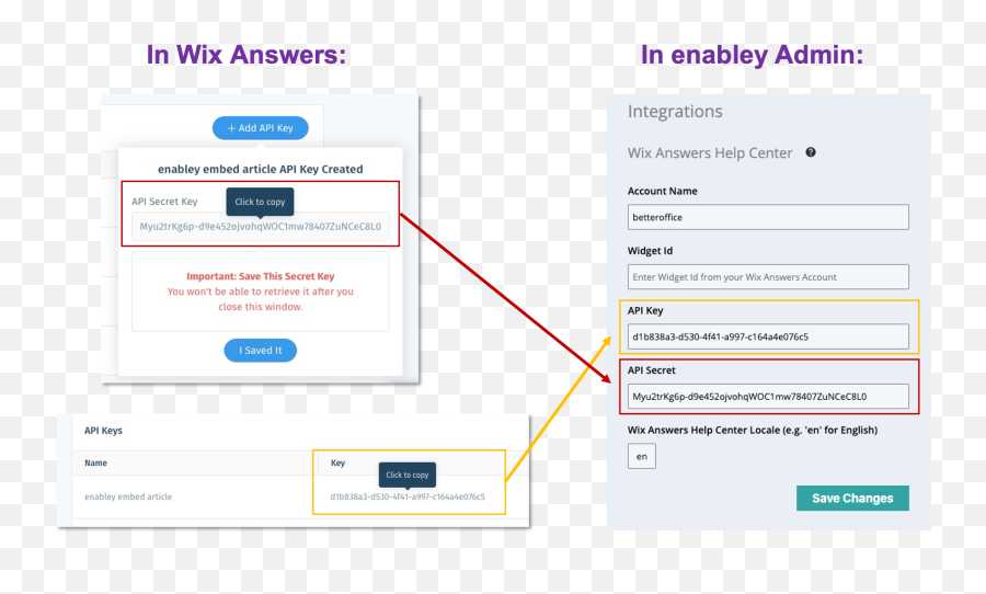 Setting Up Your Wix Answers Integration - Enabley Help Center Api Key In Wix Png,How To Get Website Icon On Browser Tab Wix