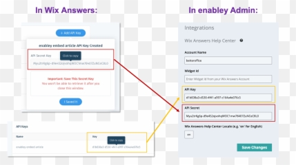 Setting Up Your Wix Answers Integration - enabley Help Center Api Key png