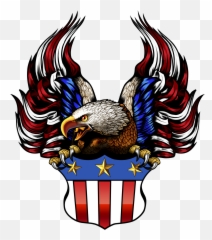 American Flag Eagle Png Black And White - Shield