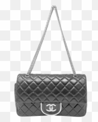 Chanel Limited Edition Black Lambskin Silver Plate Double Flap Bag - Handbag png