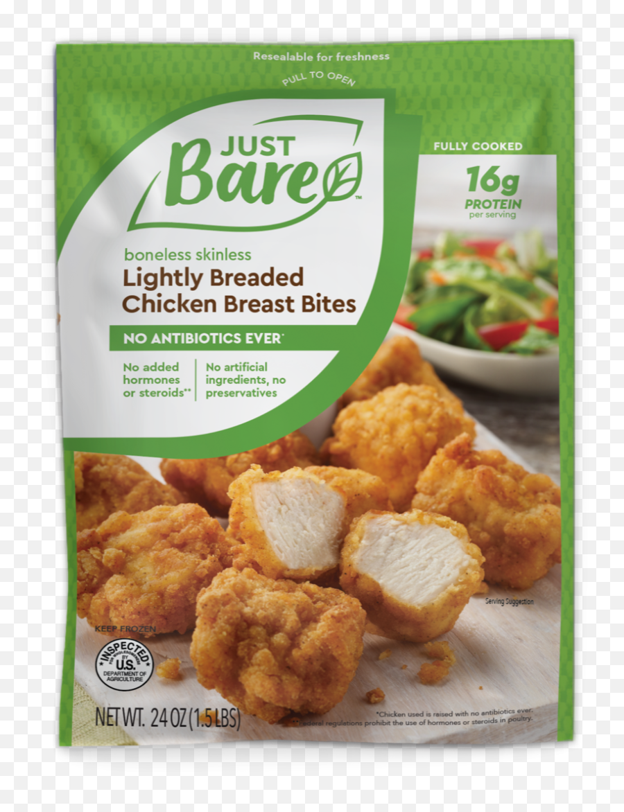 Lightly Breaded Chicken Breast Bites - Just Bare Chicken Just Bare Chicken Nuggets Png,Baked Chicken Icon