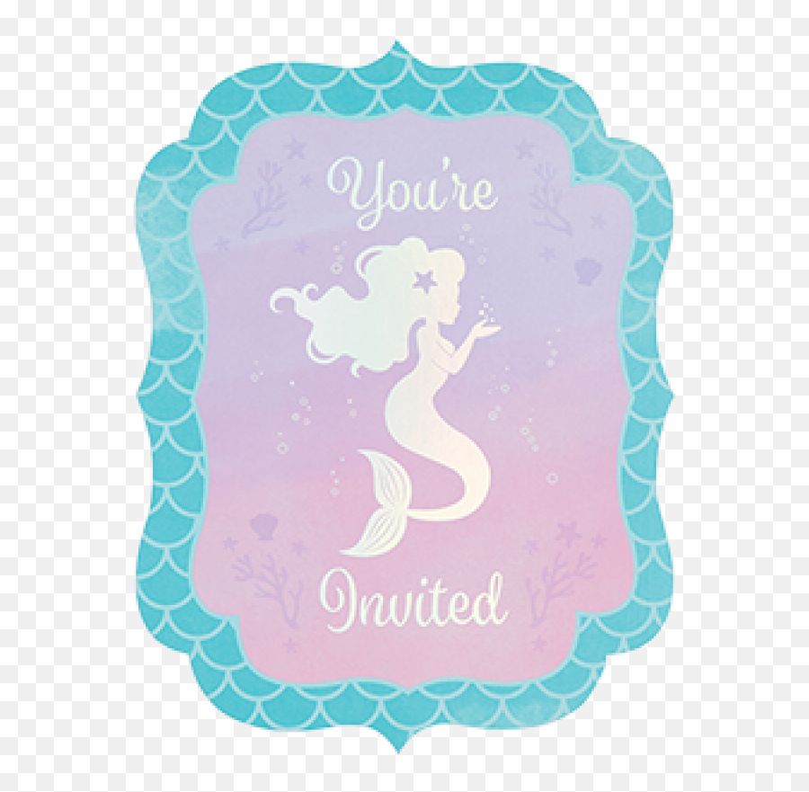 Mermaid Shine Iridescent Invitations Youu0027re Invited - Mermaid Party Invitations Png,You're Invited Png