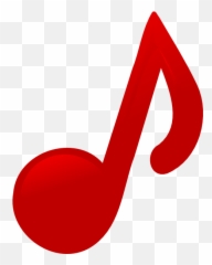 Red Music Note Clip Art - vector clip art Png