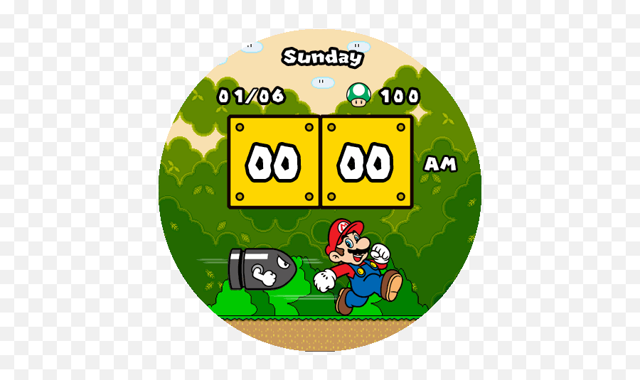 Super Mario By Garrote - Amazfit Gtr Amazfit Xiaomi Amazfit Gtr Watchface Mario Png,Super Mario Transparent