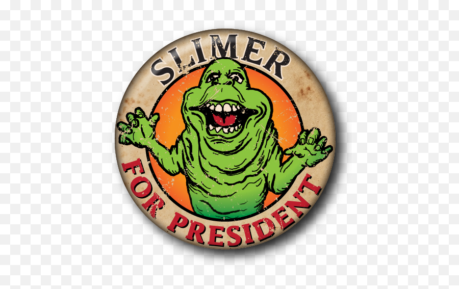 Slimer For President Custom Buttons - Emblem Png,Slimer Png