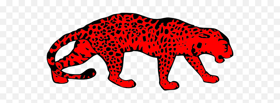 Red Leopard Right Facing Clip Art - Vector Free Clip Art Red Cheetah Png,Leopard Png