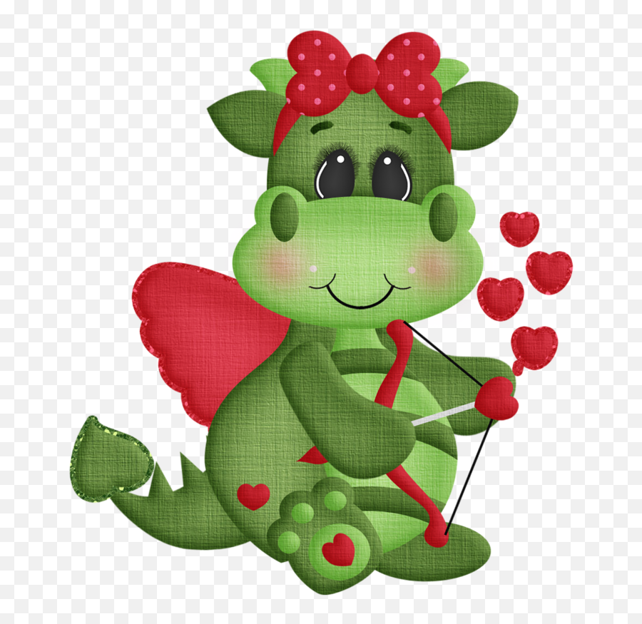 Cute Dragons Punch Art Clipart - Transparent Background Cute Valentine Clipart Png,Cute Dragon Png