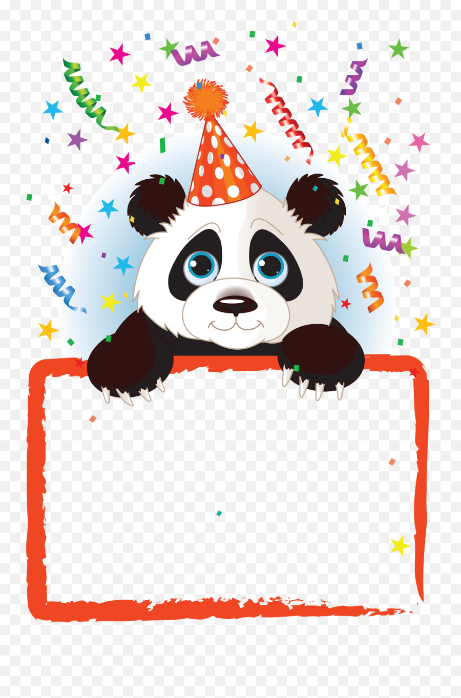 Transparent Png Kids Panda Party Red Frame Happy Birthday - Happy Birthday Godchild,Panda Transparent