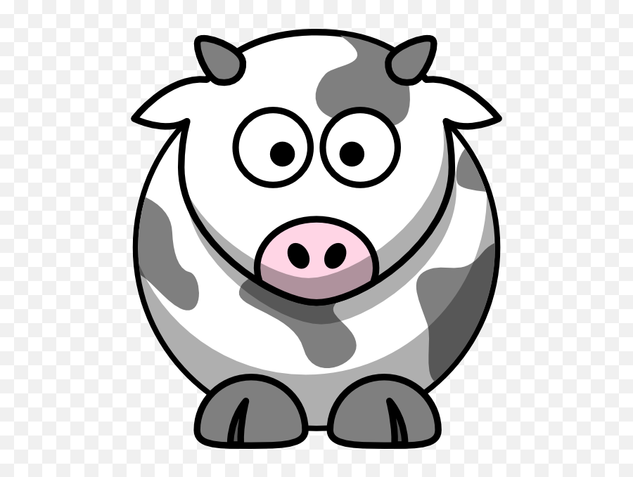 Download Hd How To Set Use Gray Cow Icon Png - Cartoon Cow Clip Art Cow Cartoon,Cow Icon
