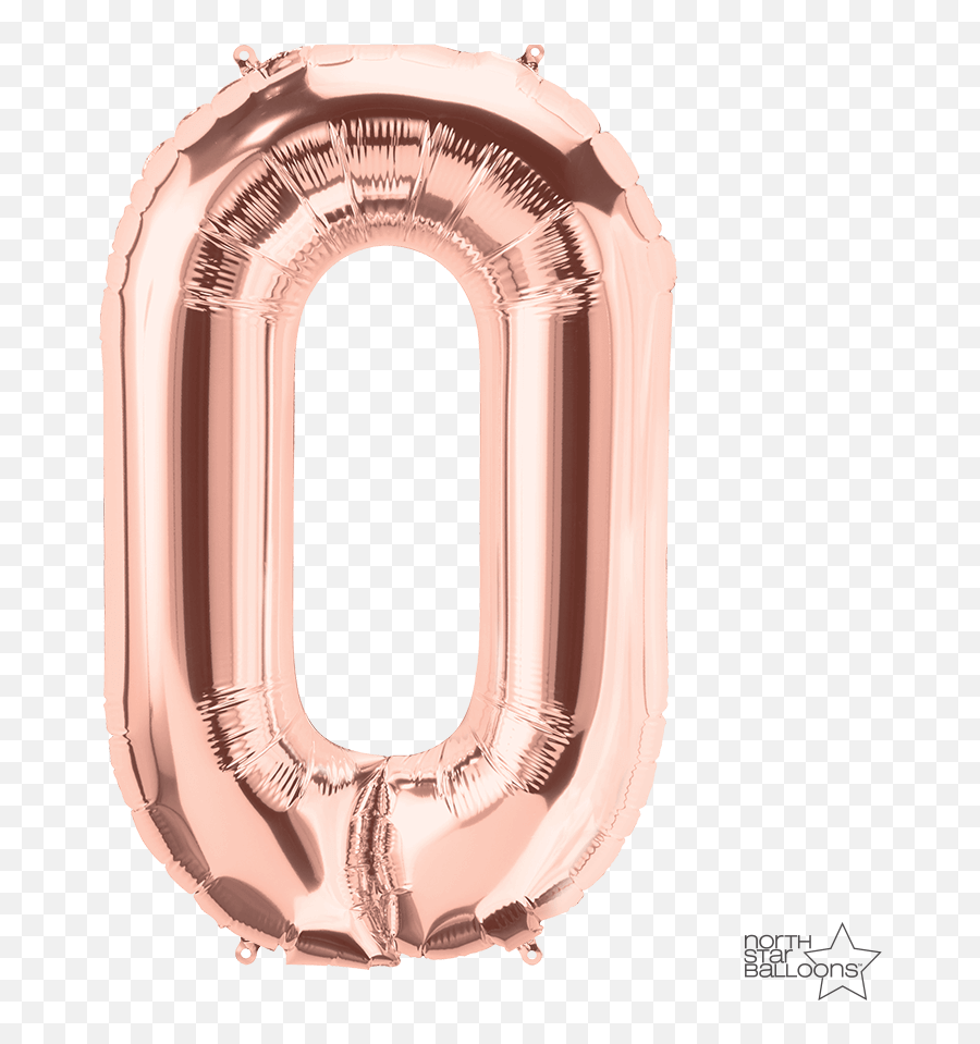 80cm Rosegold Foil Balloon Number 0 - Rose Gold Number 0 Balloons Png,Gold Balloon Png