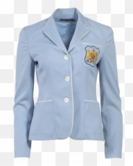 Blue Embroidered Blazer - Long Sleeve png