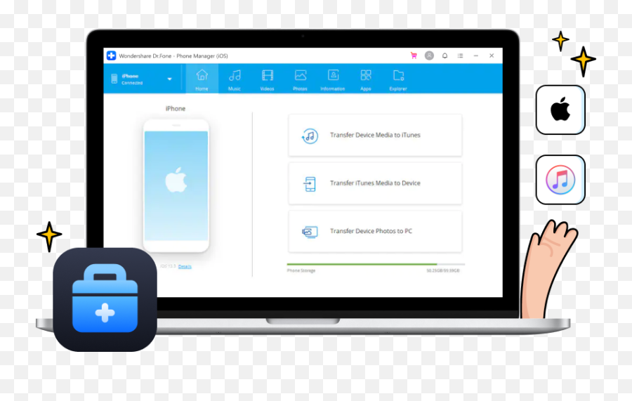 Officialdrfone - Phone Manager Ios Manage And Transfer Dr Fone System Repair Png,Device Manager Icon