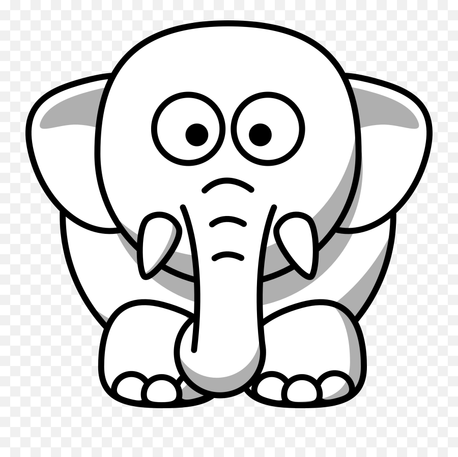 Elephant Black And White Cute Clipart - Animals Clipart Black And White Png,Elephant Clipart Transparent Background