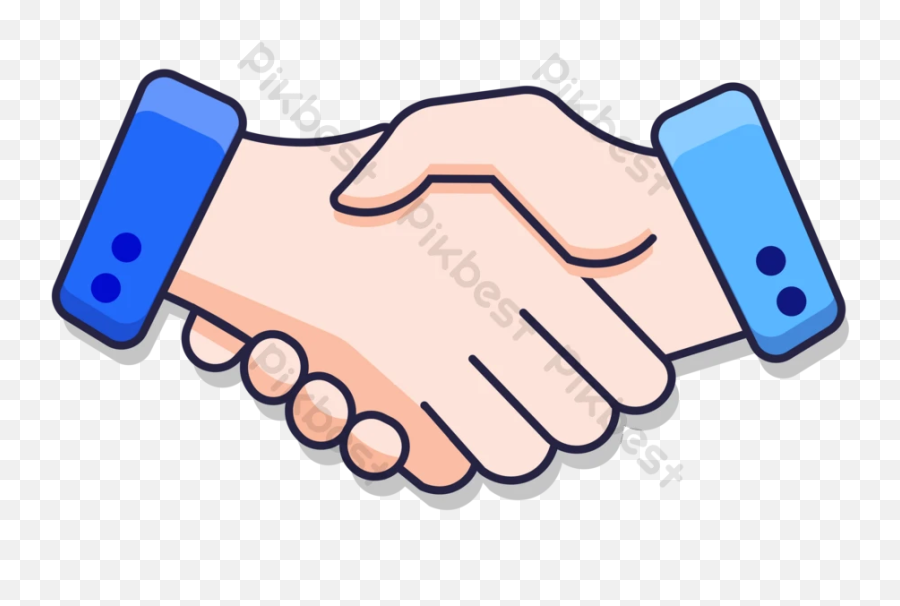 Blue Handshake Cooperation Vector Png Images Ai Free - Vektor Gambar Jabat Tangan,Cool Handshake Icon