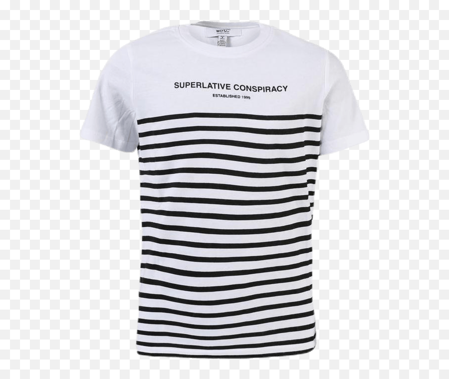 Superlative Conspiracy Stripe Youth Whiteblack De Bästa - Short Sleeve Png,Wesc Icon T Shirt