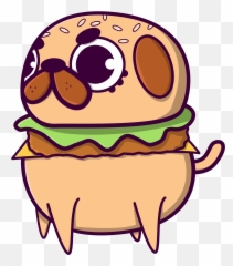 Pug Burger Clipart - Full Size Clipart 1233059 Pinclipart Burger Pug Png,Cartoon Burger Png