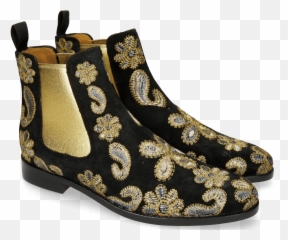 Roberta 8 Lima Black Embrodery Paisley Melvin U0026 Hamilton - Chelsea Boot Png,Paisley Png