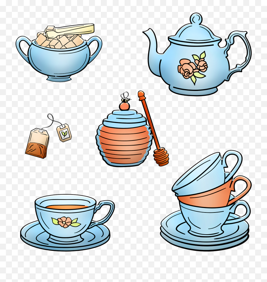 Tea Set Cup Teapot - Toy Tea Set Vector Graphic Png,Tea Set Png