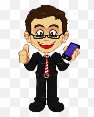 Clipart Boy Phone Transparent Free For - Boy With Glasses png