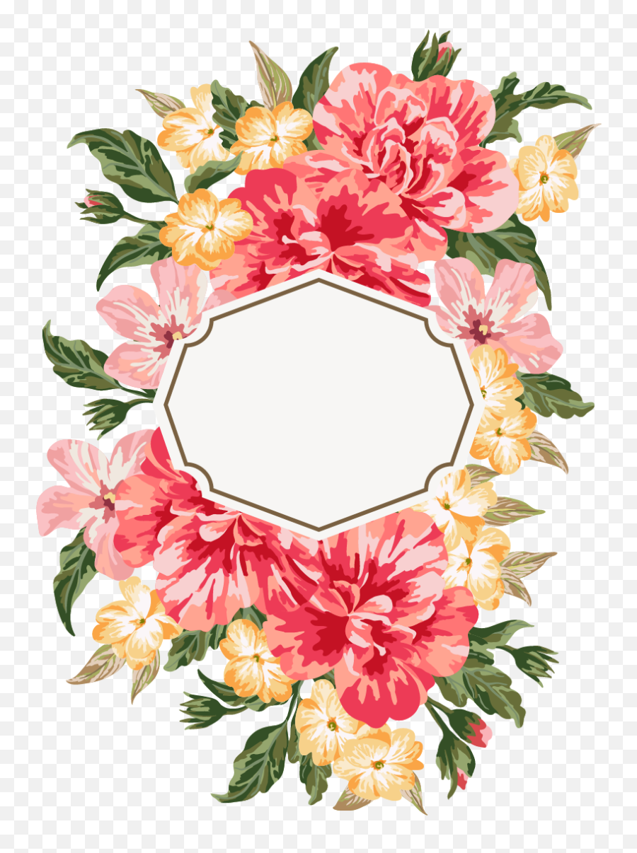 Hand Painted Watercolor Flower Borders - Birthday Card With Watercolor Flowers Borders Clipart Png,Watercolor Flowers Png