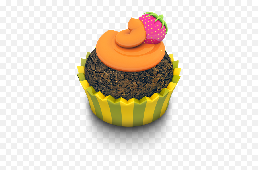 Chocolate Orange Cupcake Icon - Cartoon Cupcake Icon Png,Cupcake Png