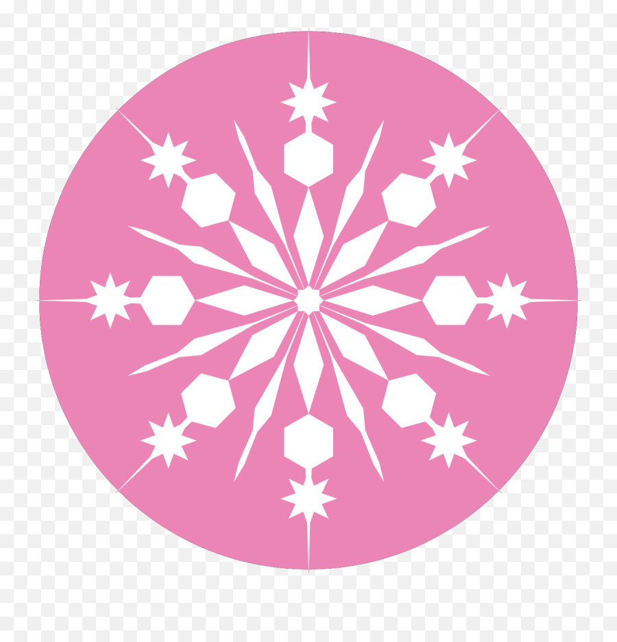 White Snowflake With Pink Background Svg Vector - Red Snowflakes Clipart Png,Snowflake Clipart Png