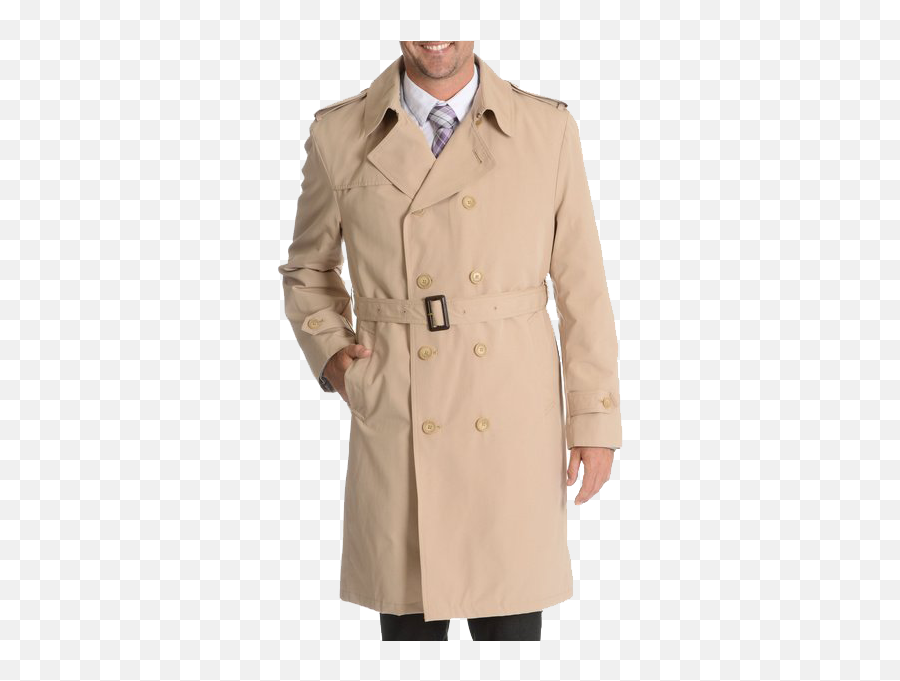 Coat Png - Double Breasted Raincoat Mens,Trench Coat Png