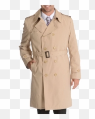 Coat Png - Double Breasted Raincoat Mens,Trench Coat Png