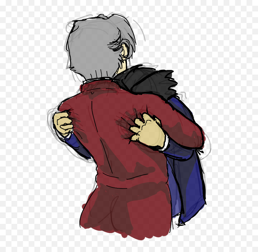 Just Wanted To Draw A Cute Miles Comforting Phoenix - Cute Drawing Of Phoenix Png,Phoenix Wright Png