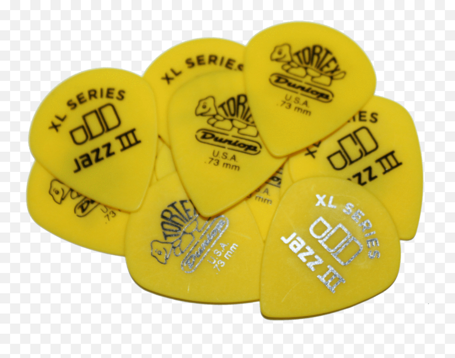 Dunlop 498p 73mm Tortex Jazz Iii Xl Guitar Picks Yellow 12 - Pack Tortex Jazz Iii Xl Png,Guitar Pick Png