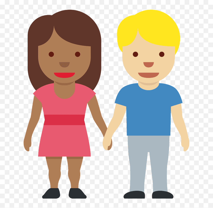Woman And Man Holding Hands Emoji Clipart Free Download - Dark Skin And Light Skin Vetor Png,Holding Hands Png