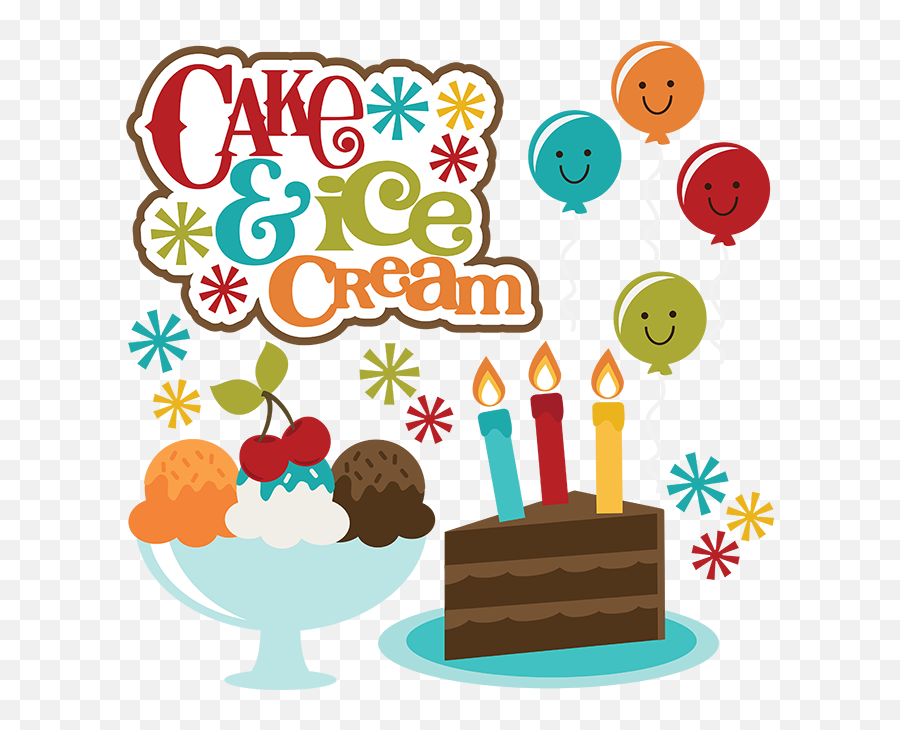 Cake And Ice Cream Svg Scrapbook Collection Birthday - Cake And Ice Cream Clip Art Png,Ice Cream Clipart Transparent
