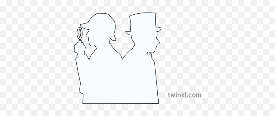 Holmes And Watson Silhouette English - Sherlock Holmes And Watson Silhouette Png,Sherlock Png