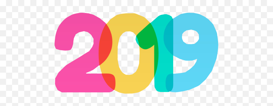 Happy New Year 2019 With Colorful Text - Graphic Design Png,Happy New Year 2019 Transparent Background