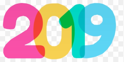 Happy New Year 2019 With Colorful Text - Graphic Design png