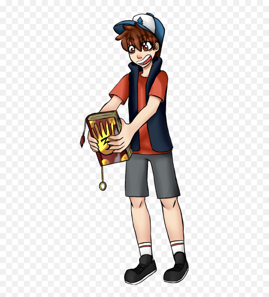 Dipper Pines With Journal 3 By Hide - Behind Cartoon Dipper With Journal 3 Png,Dipper Pines Png