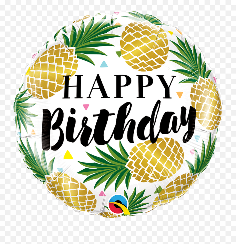 Pineapple Birthday Golden Foil Balloon 18inch Png Transparent