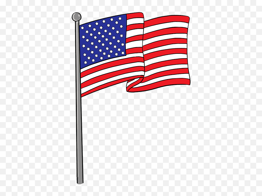 How To Draw The American Flag - United State Flag Easy Drawing Png,Waving American Flag Icon