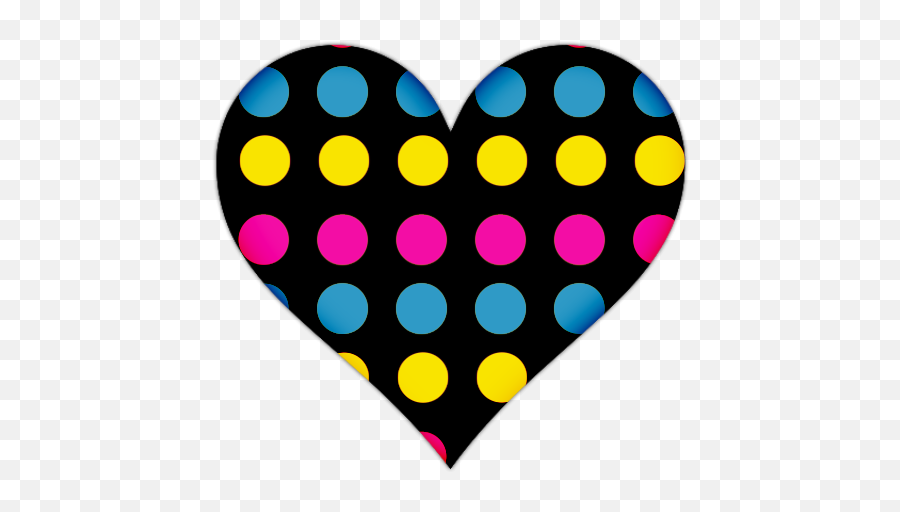 Black Heart With Colorful Dots Icon Png Clipart Image - Girly,Black Heart Icon Png