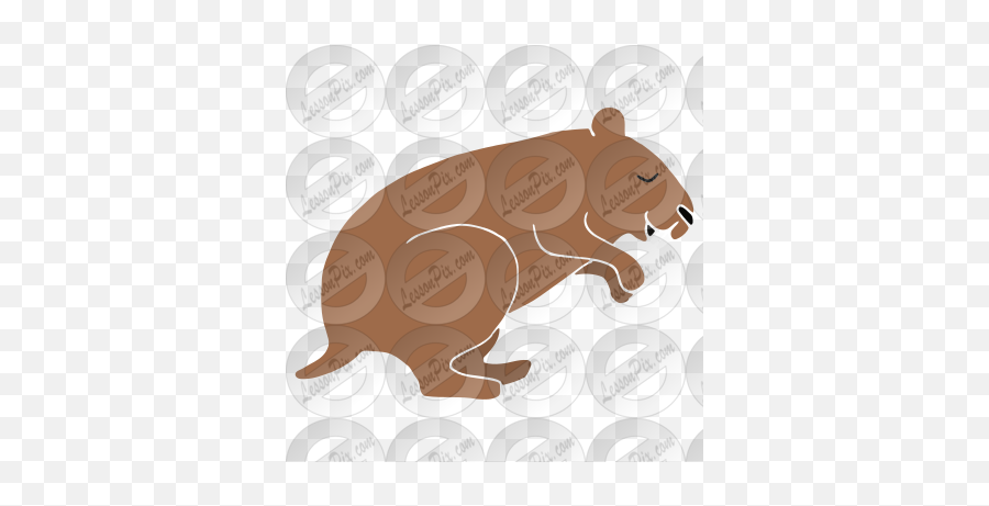 Hibernating Groundhog Stencil For Classroom Therapy Use - Brown Bear Png,Groundhog Icon