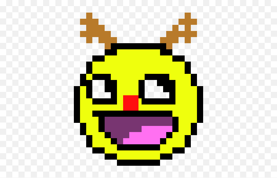 Epic Face Reindeer - Smiley Face Pixel Art Png,Epic Face Transparent