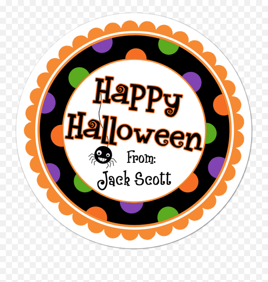 Happy Halloween Wide Polka Dot Border Personalized - Happy Circle Png,Transparent Halloween Border