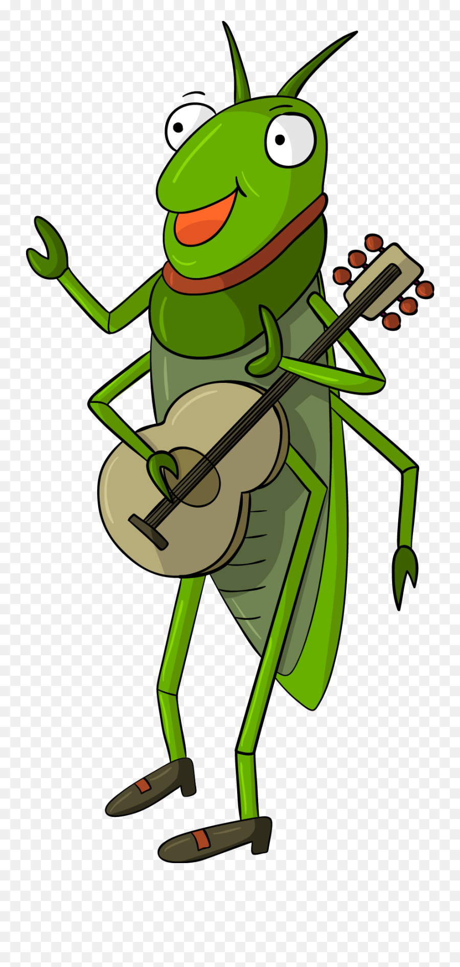 Download Cricket Grasshopper Illustration Playing Guitar - Cartoon Grasshopper Png,Grasshopper Png